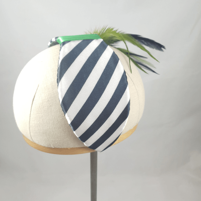Fascinator bandeau ligné noir et blanc