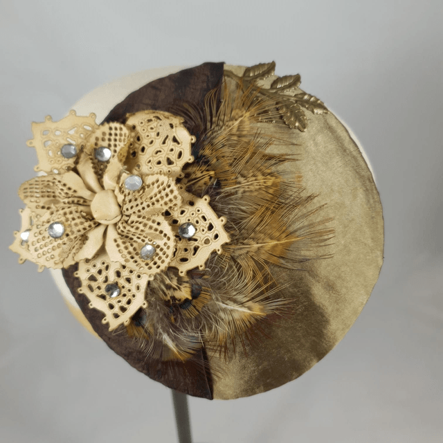 Fascinator rond capuccino