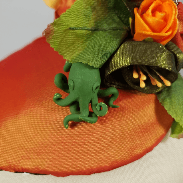 Fascinator goutte orange avec poulpe