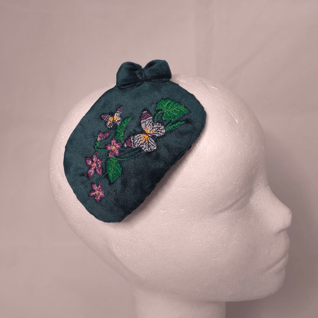 Fascinator oval - brodé