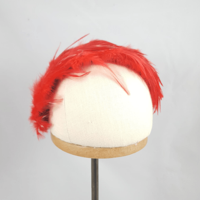 Fascinator bandeau en plumes rouges
