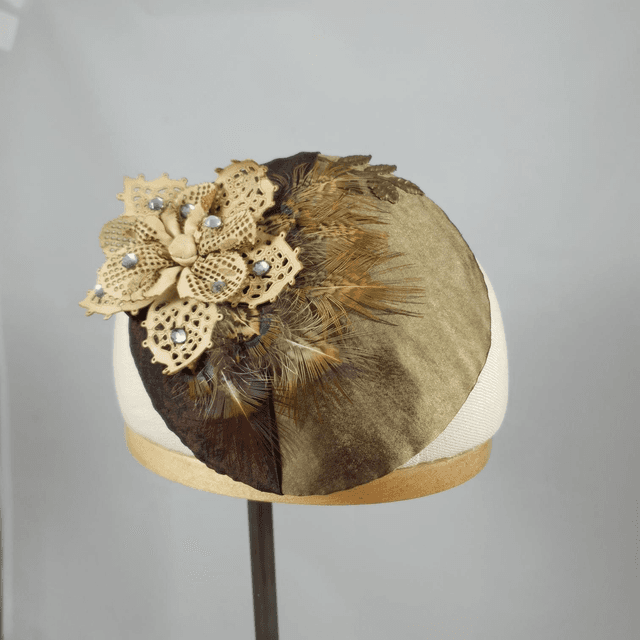 Fascinator rond capuccino
